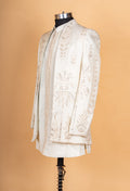 Elegant Ivory Embroidered Sherwani Set for Men | Designer Wedding & Festive Wear Indo-Western Sherwani