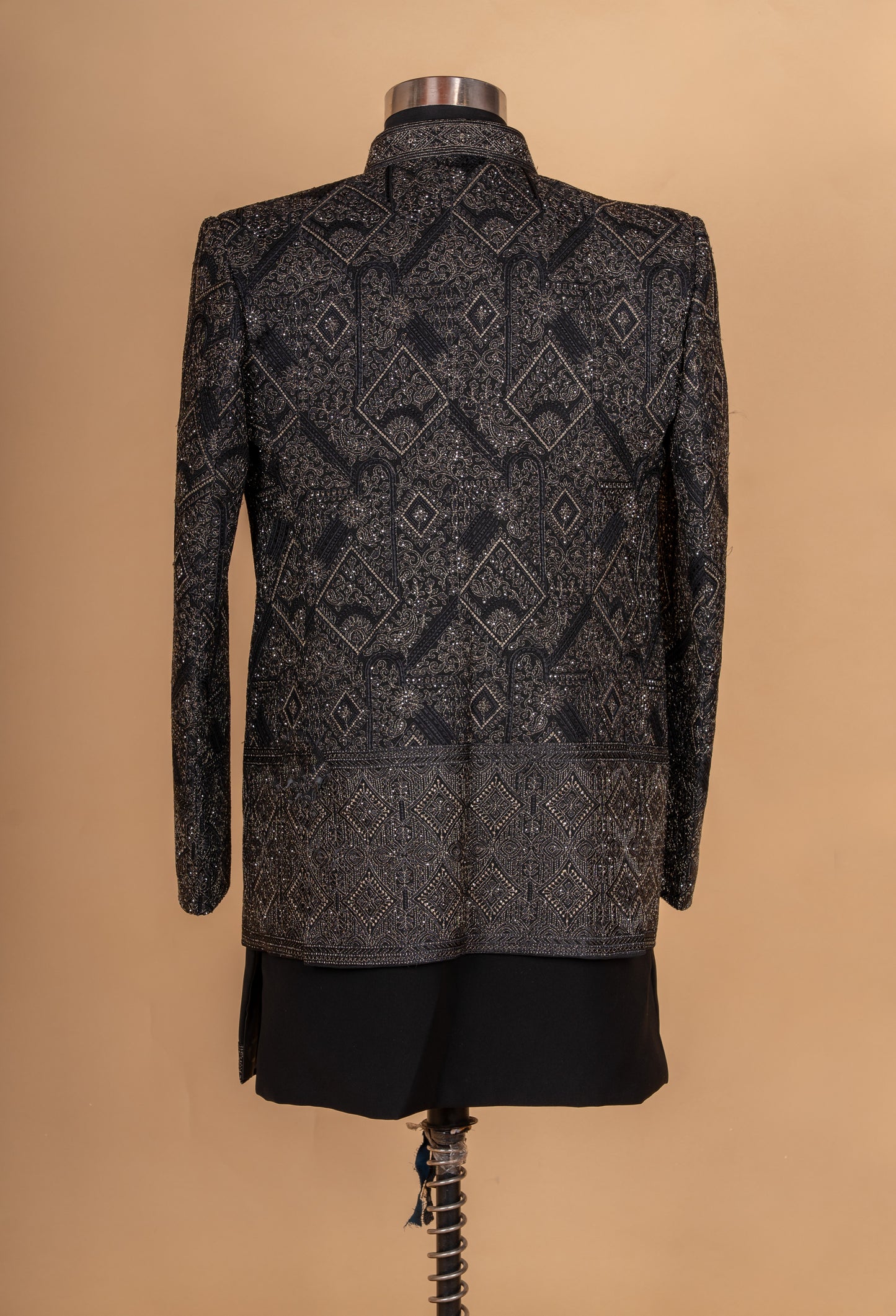 Black Embroidered Indo-Western Sherwani Set for Men | Designer Contemporary Wedding & Festive Wear