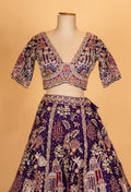 Royal Plum Embroidered Lehenga Set with Sheer Dupatta | Designer Bridal & Occasion Wear