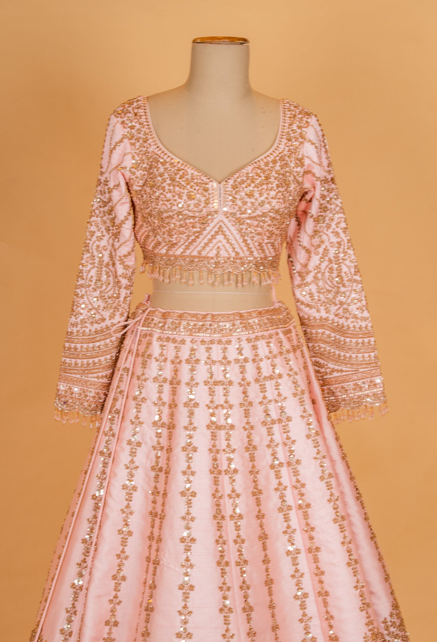 Blush Pink Embroidered Bridal Lehenga Choli with Dupatta – Designer Wedding & Reception Wear