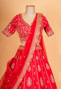 Bridal Red Embroidered Lehenga Choli with Dupatta – Traditional Designer Wedding Wear