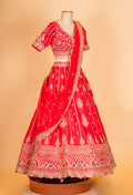 Bridal Red Embroidered Lehenga Choli with Dupatta – Traditional Designer Wedding Wear