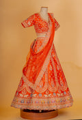 Orange Embroidered Bridal Lehenga Choli with Dupatta – Designer Wedding & Festive Wear