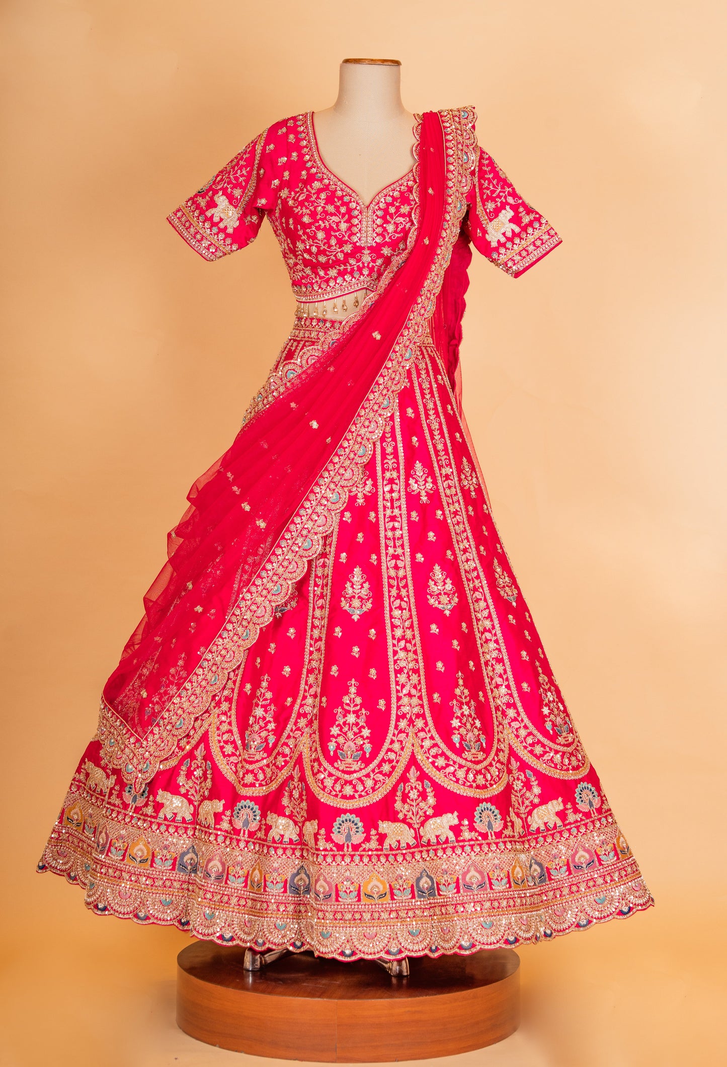 Rani Pink | Rani pink embroidered lehenga choli with dupatta – product image 2 | 2