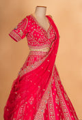 Rani Pink | Rani pink embroidered lehenga choli with dupatta – product image 4 | 4