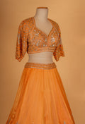Mustard Orange Floral Embroidered Lehenga Choli with Dupatta – Designer Wedding & Festive Wear for Women
