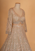 " Sage Green Sequin Embroidered Lehenga Choli with Net Dupatta – Designer Wedding & Festive Wear for Women"