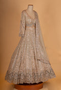 " Sage Green Sequin Embroidered Lehenga Choli with Net Dupatta – Designer Wedding & Festive Wear for Women"