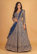 Navy Blue Heavy Embroidered Lehenga Choli with Net Dupatta – Designer Wedding & Festive Wear for Women