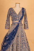 Navy Blue Heavy Embroidered Lehenga Choli with Net Dupatta – Designer Wedding & Festive Wear for Women