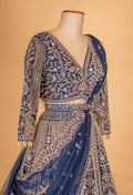Navy Blue Heavy Embroidered Lehenga Choli with Net Dupatta – Designer Wedding & Festive Wear for Women