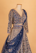 Navy Blue Heavy Embroidered Lehenga Choli with Net Dupatta – Designer Wedding & Festive Wear for Women