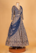 Navy Blue Heavy Embroidered Lehenga Choli with Net Dupatta – Designer Wedding & Festive Wear for Women