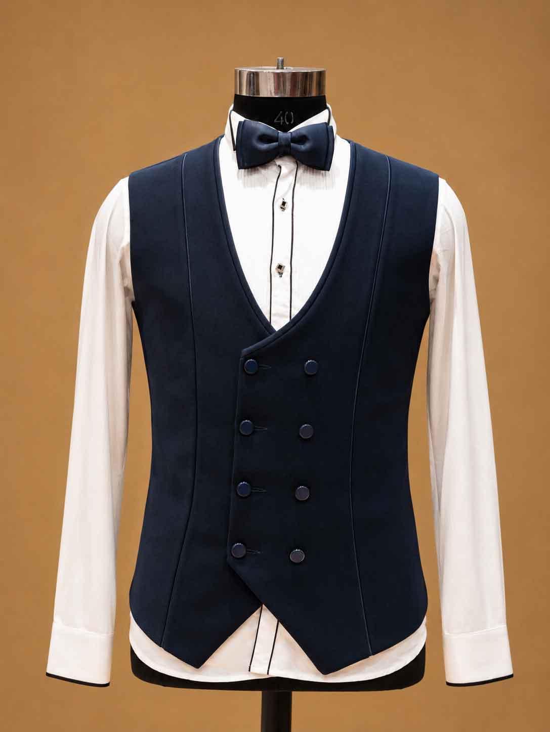 Luxury Midnight Blue Velvet Embellished Tuxedo Suit for Men with Satin Peak Lapel | Premium Wedding, Reception & Black-Tie Formal Wear