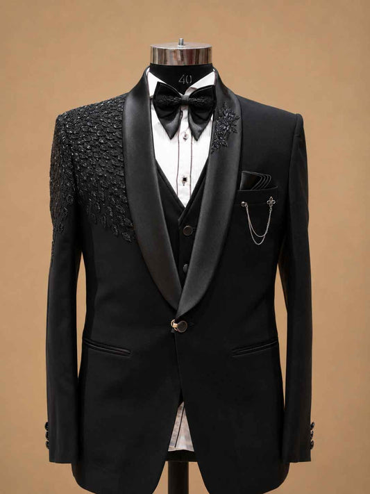 Men's black designer tuxedo - view 2