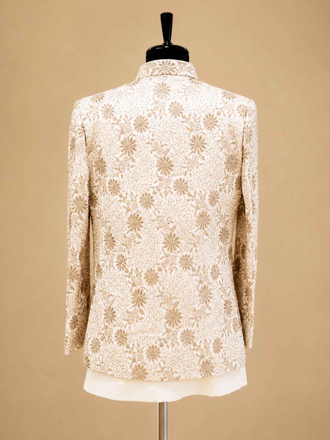 Premium Ivory & Gold Embroidered Indo-Western Sherwani Set for Men | Designer Wedding & Reception Wear