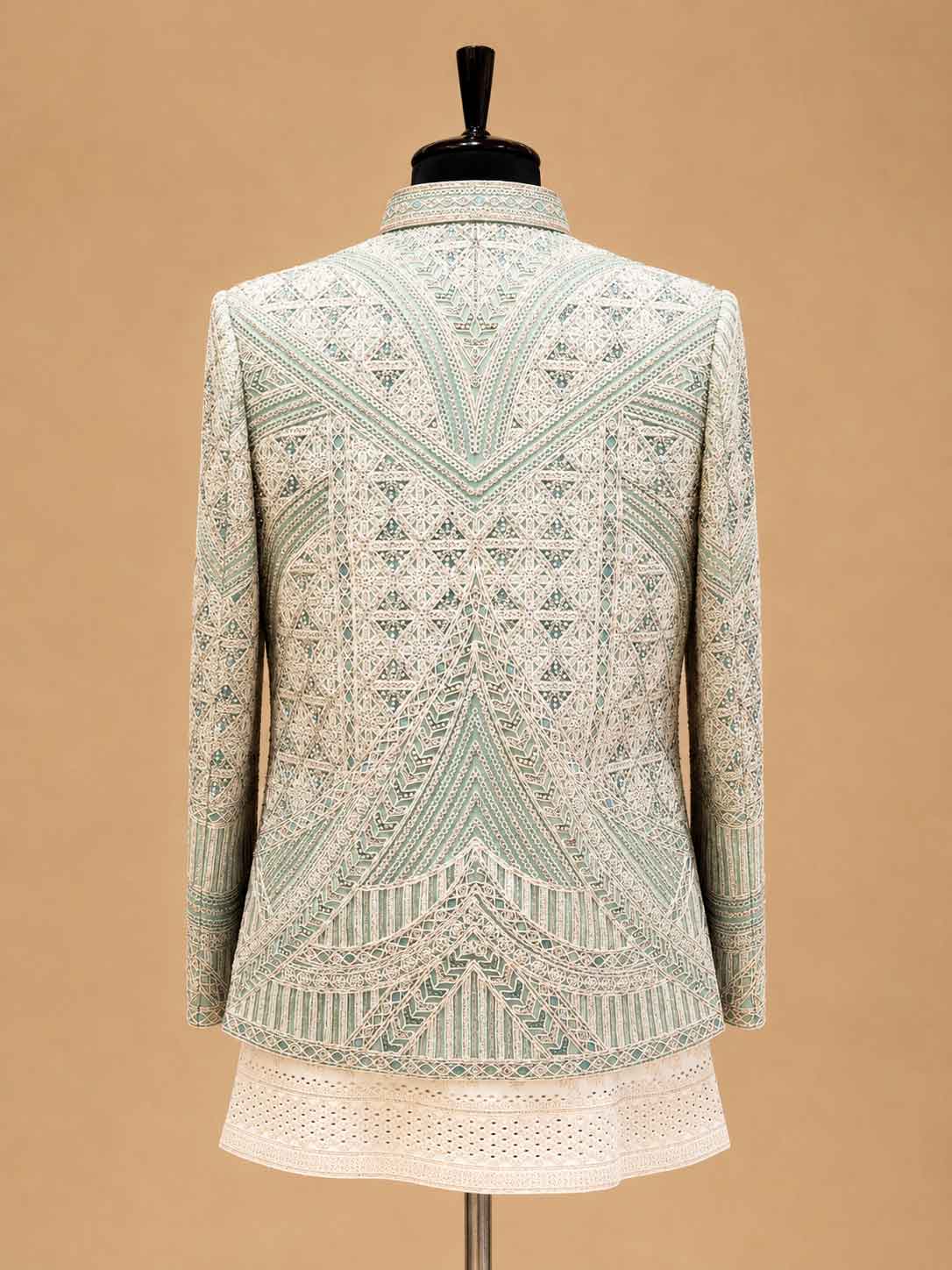 Premium Sage Green Embroidered Indo-Western Sherwani Set for Men | Wedding & Reception Wear