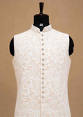 Premium Sage Green Embroidered Indo-Western Sherwani Set for Men | Wedding & Reception Wear