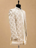 Ivory Embroidered Sherwani Set for Men – Premium Wedding & Reception Ethnic Wear