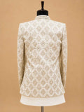 Champagne Gold Embroidered Sherwani Set for Men – Premium Wedding & Reception Ethnic Wear