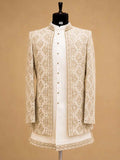 Ivory Embroidered Sherwani Set for Men – Premium Wedding & Reception Ethnic Wear