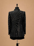 Luxury Black Embellished Indo-Western Sherwani Set for Men | Designer Wedding & Reception Wear