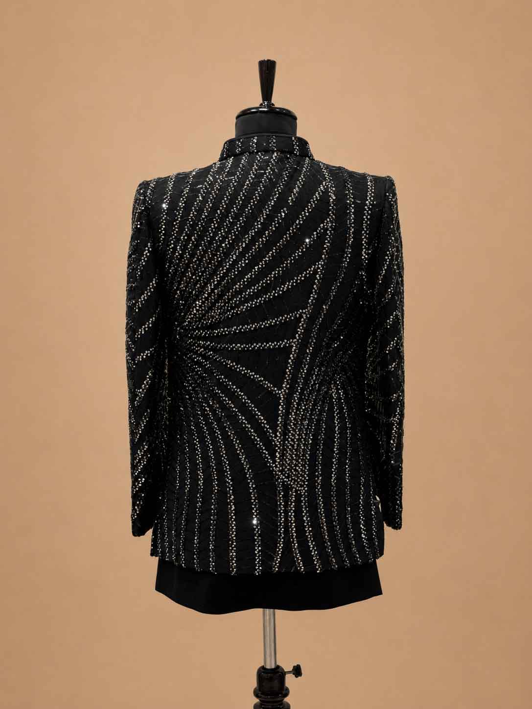 Luxury Black Embellished Indo-Western Sherwani Set for Men | Designer Wedding & Reception Wear