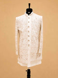 Luxury Ivory Embroidered Indo-Western Sherwani Set for Men | Premium Wedding & Reception Wear