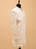 Luxury Ivory Embroidered Indo-Western Sherwani Set for Men | Premium Wedding & Reception Wear