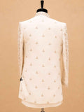 Luxury Ivory Embroidered Indo-Western Sherwani Set for Men | Premium Wedding & Reception Wear