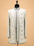 Pastel Mint Embroidered Sherwani Set for Men – Designer Wedding & Reception Ethnic Wear