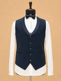 Luxury Midnight Blue Embroidered Tuxedo Suit for Men | Premium Designer Wedding, Reception & Black Tie Wear