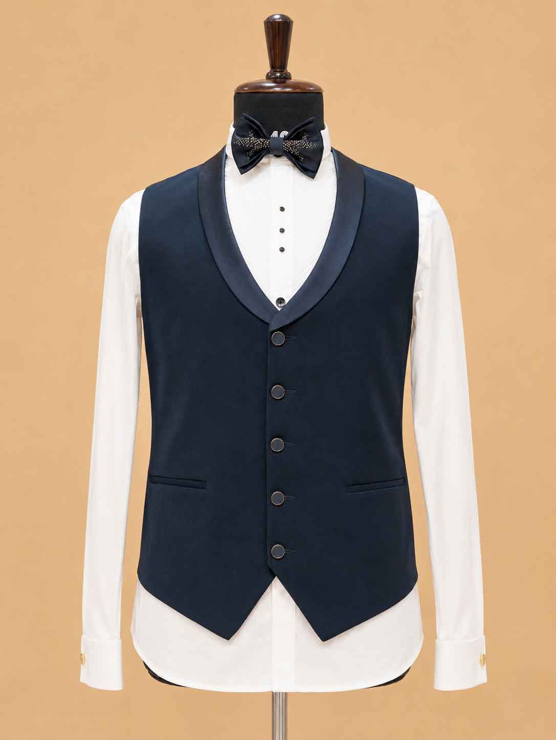 Luxury Midnight Blue Embroidered Tuxedo Suit for Men | Premium Designer Wedding, Reception & Black Tie Wear