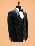 Luxury Black Embellished Tuxedo Suit for Men | Premium Designer Wedding, Reception & Black Tie Wear