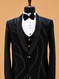 Luxury Black Embellished Tuxedo Suit for Men | Premium Designer Wedding, Reception & Black Tie Wear