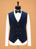 Luxury Navy Blue Embroidered Tuxedo Suit for Men | Premium Designer Wedding, Reception & Black Tie Wear