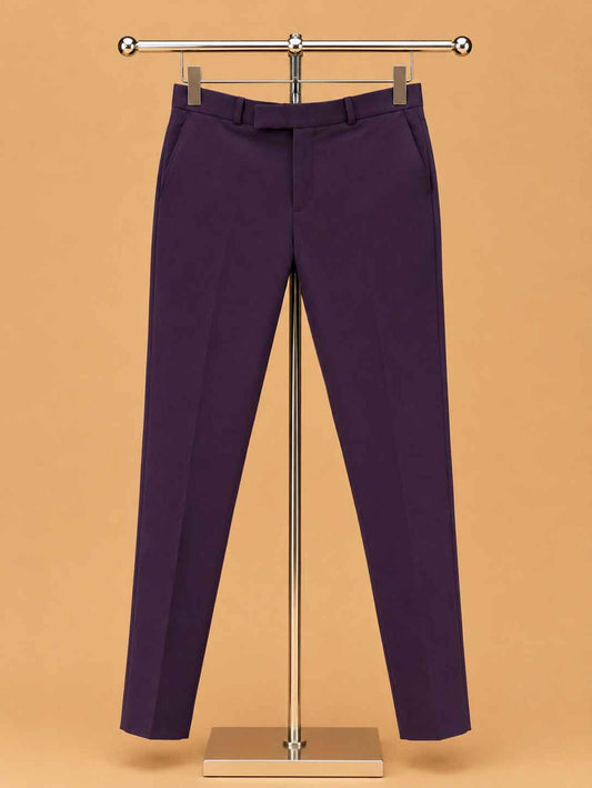 Men's deep plum embellished tuxedo suit - view 2
