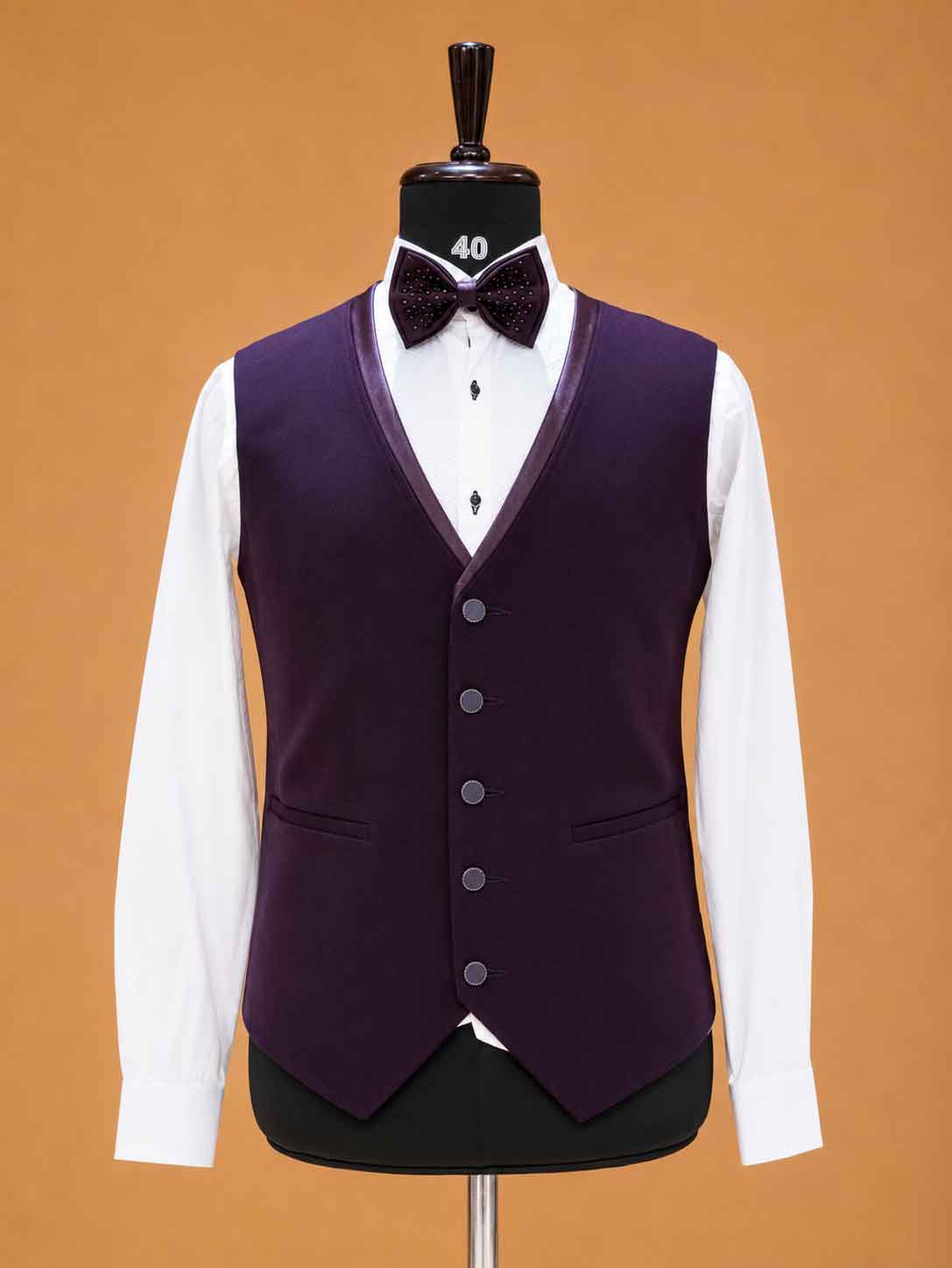 Luxury Deep Plum Embellished Tuxedo Suit for Men | Premium Designer Wedding, Reception & Black Tie Wear