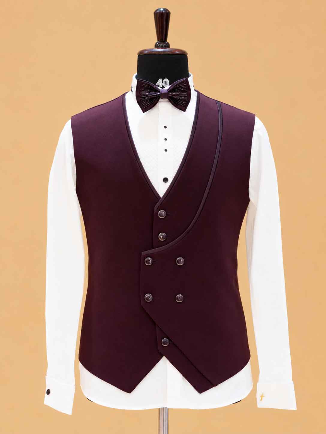 Luxury Burgundy Embellished Tuxedo Suit for Men | Premium Designer Wedding, Reception & Black Tie Wear