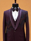 Luxury Burgundy Embellished Tuxedo Suit for Men | Premium Designer Wedding, Reception & Black Tie Wear