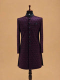Men's Maroon Jacquard Sherwani Set with Black Dhoti Pants | Premium Designer Wedding Ethnic Wear