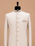 Men's Pista Green Jacquard Sherwani Set with Dhoti Pants | Premium Designer Wedding Ethnic Wear