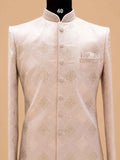 Blush Pink Jacquard Sherwani Set for Men – Premium Wedding & Groom Ethnic Wear