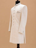 Men's Cream Jacquard Sherwani Set for Wedding & Reception | Designer Ethnic Wear