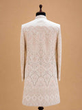 Men's Cream Embroidered Sherwani Set | Premium Designer Wedding & Groom Ethnic Wear