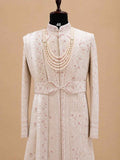 Men's Blush Pink Embroidered Sherwani Set with Stole | Premium Designer Groom Wedding Wear
