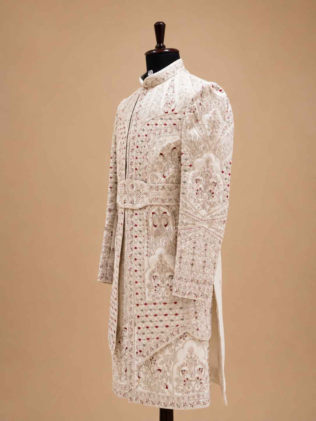Men's Gold Embroidered Sherwani Set | Premium Designer Wedding & Groom Wear