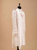 Men's Cream Embroidered Sherwani Set with Stole | Premium Designer Wedding & Groom Wear