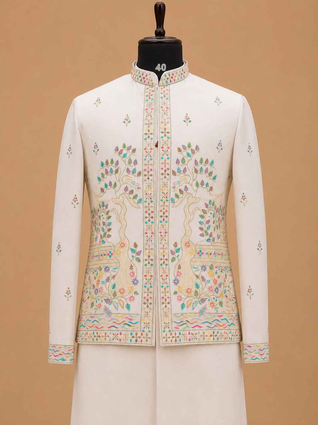 Men's Pista Kurta Pajama with Designer Embroidered Jacket | Premium Festive & Wedding Ethnic Wear