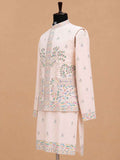 Men's Pink Kurta Pajama with Designer Embroidered Jacket | Premium Wedding & Festive Ethnic Wear